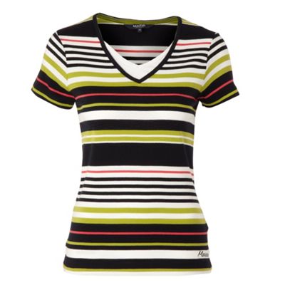 Maine New England Navy multi stripe t-shirt