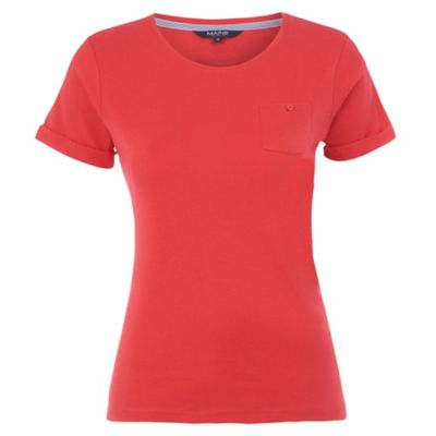 Dark pink plain crew neck t-shirt