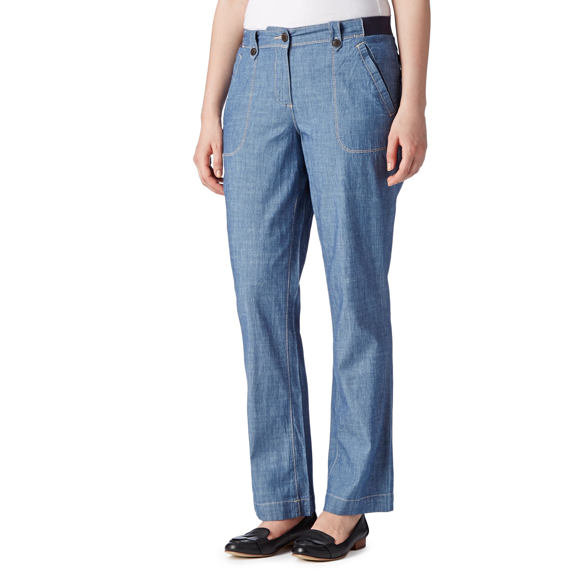 Maine New England Womens Light Blue Chambray Trousers From Debenhams eBay