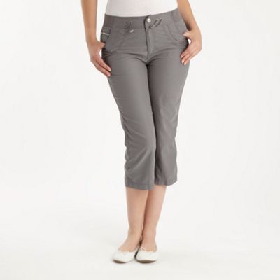 Light grey drawstring waist cropped trousers