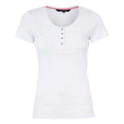 White pleated bib t-shirt