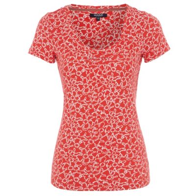 Dark peach dotted floral t-shirt