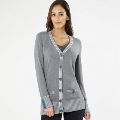 Light grey contrasting trim cardigan