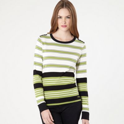 Light green striped long sleeved top