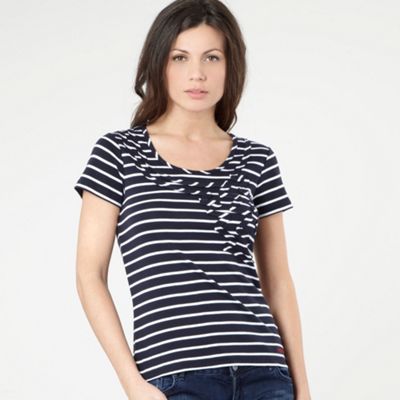 Navy zig zag applique t-shirt