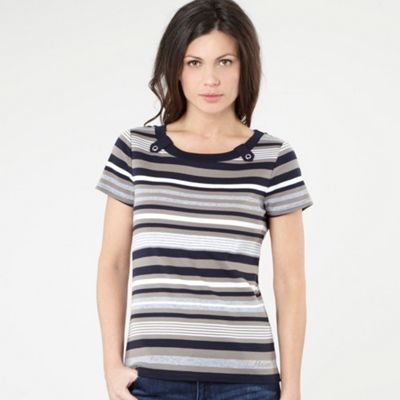 Taupe multi stripe t-shirt