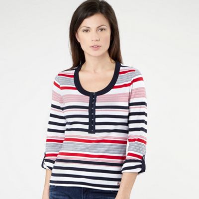 Navy striped scoop neck t-shirt