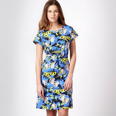 Blue floral  summer jersey dress