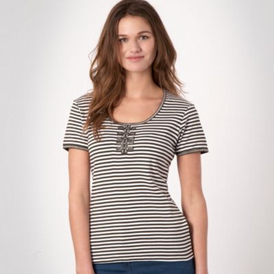 Maine New England Khaki striped t-shirt