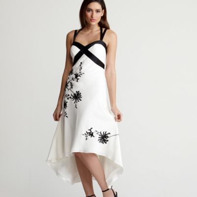 Ivory embroidered cocktail dress