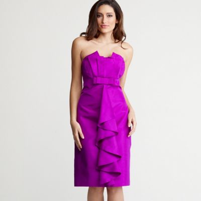 Purple ruffle front dress