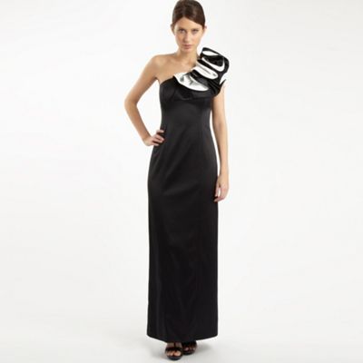 £150 Black one shoulder satin dress