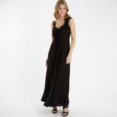 Black petal detail maxi dress