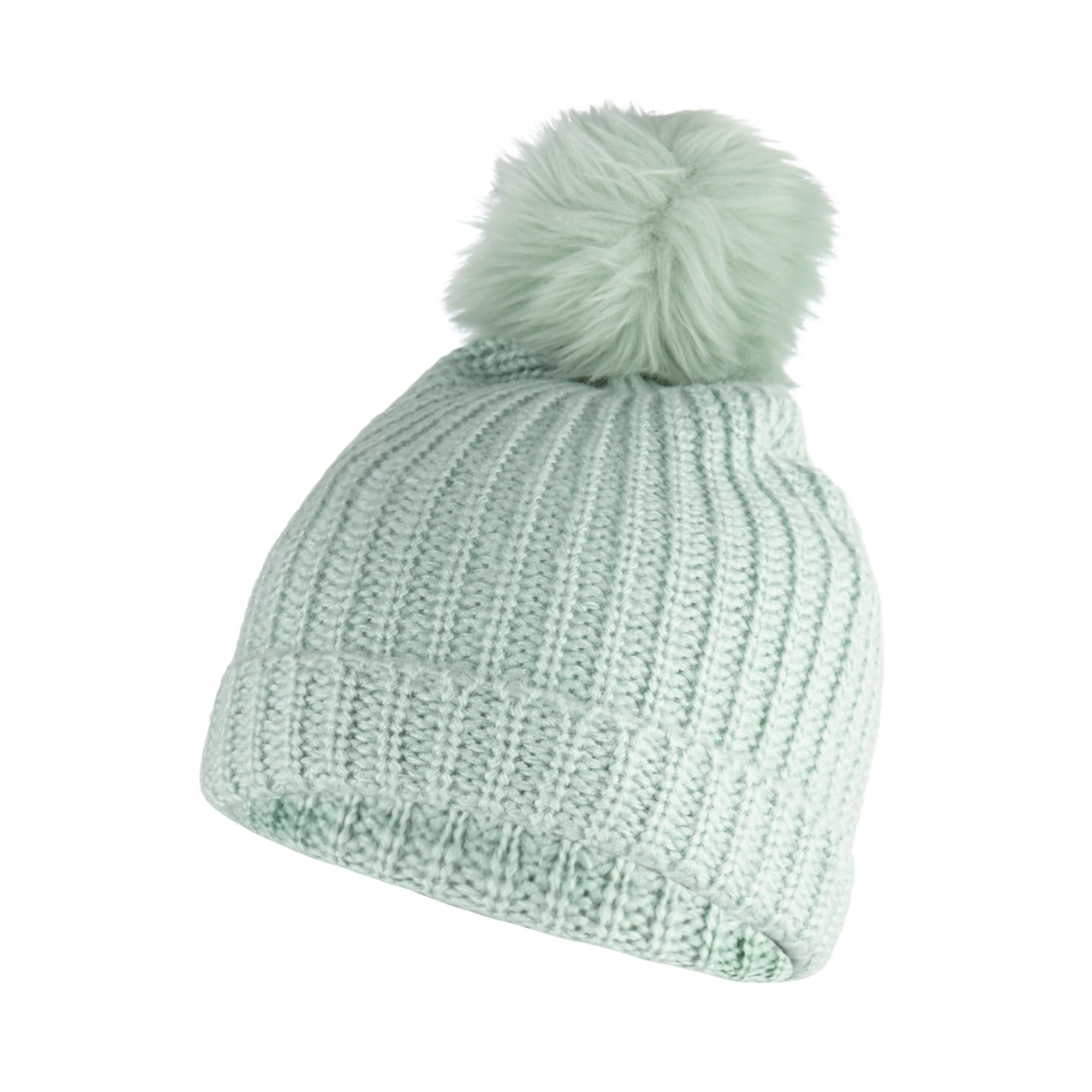 Faith Womens Light Green Ribbed Knit Bobble Hat From Debenhams eBay