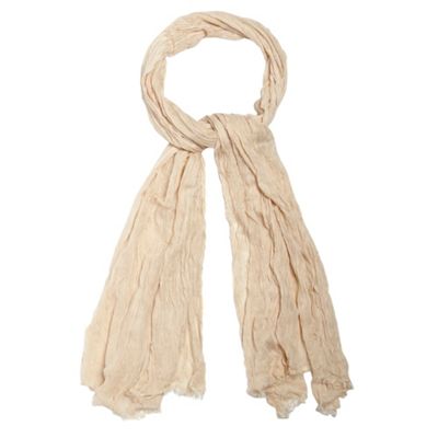 Cream crinkle woven scarf