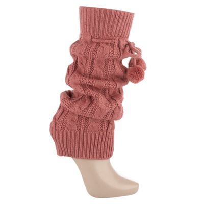Pink cable knit leg warmer