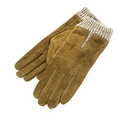 Khaki Marl Cuff Gloves