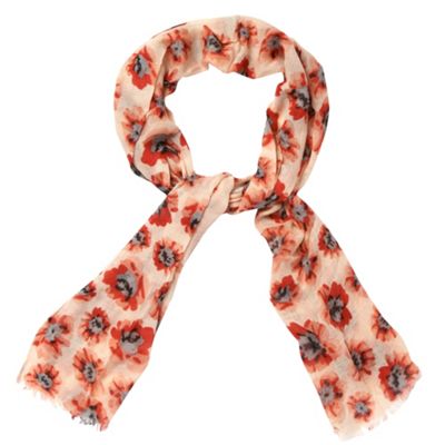 Cream floral fashion scarf