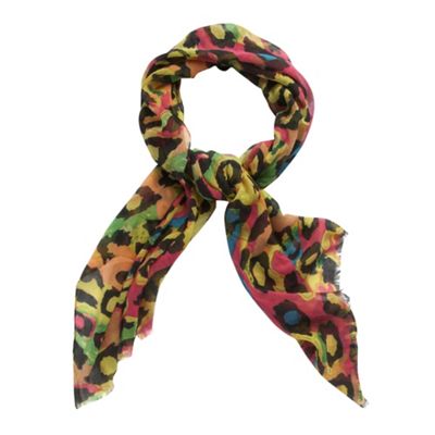 Yellow animal print scarf