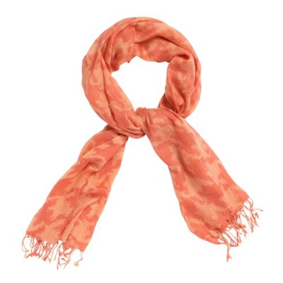 Peach abstract dogtooth scarf