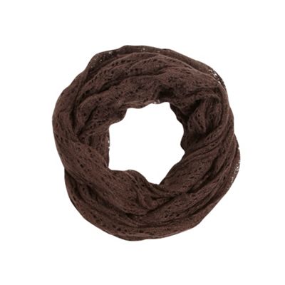 Chocolate Open Knitted Snood