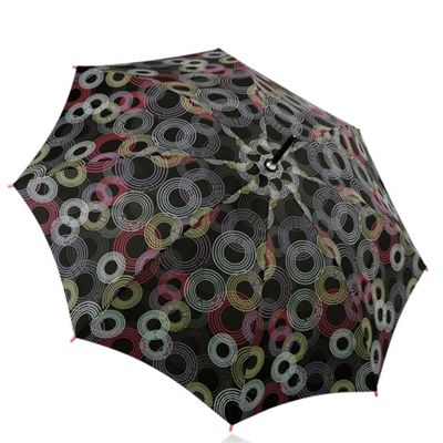 Black circle print umbrella