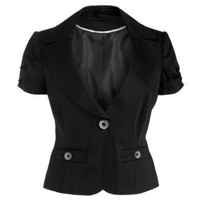 Collection Black short sleeve sateen jacket