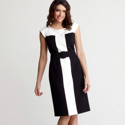 Black colour block dress