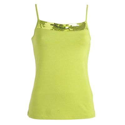 Lime sequin detail camisole