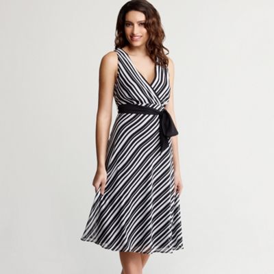 Black stripe chiffon dress