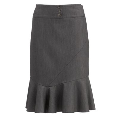 Collection Dark grey frill hem pencil skirt