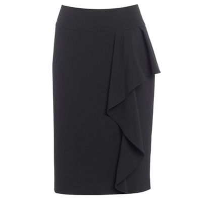 Black waterfall peplum skirt