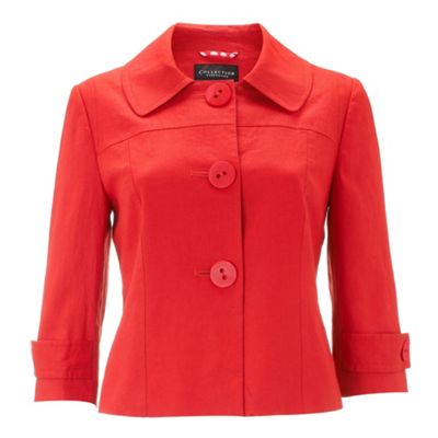 Collection Coral orange linen jacket
