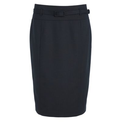 Collection Navy shadow check pencil skirt