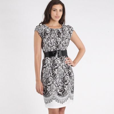 Collection Black and cream lace print dress