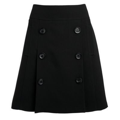 Collection Black crepe button through skirt
