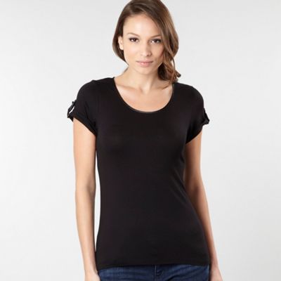 Black Short Sleeve Jersey Top