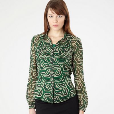 Collection Green chiffon hexagon blouse