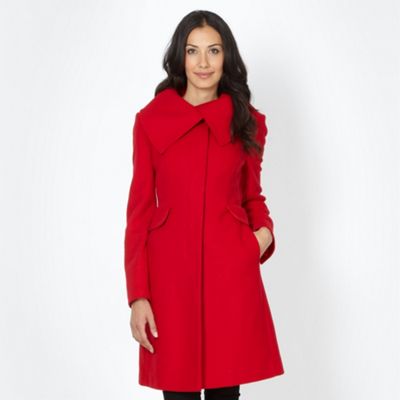 The Collection Red wool blend collar coat- at Debenhams