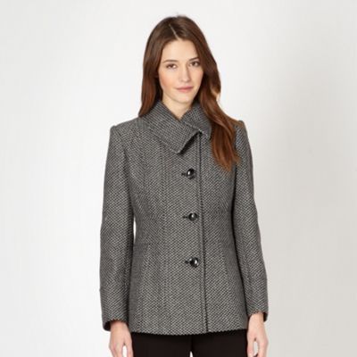 Petite grey herringbone jacket