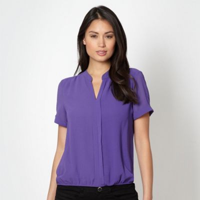 Petite purple draped top                                                                                                        