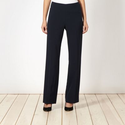 Petite navy smart side zip trousers