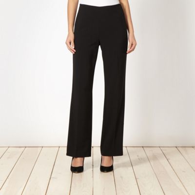 Petite black smart side zip trousers