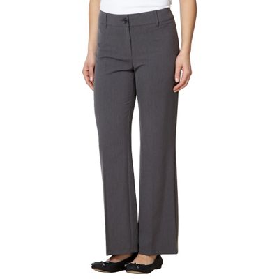 Petite grey flat front trousers