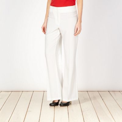 Petite ivory woven trousers
