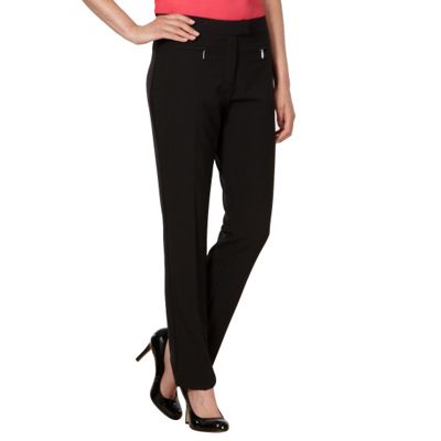 Petite black zip pocket slim leg trousers