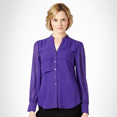 Purple three tiered long sleeved shirt - Tops - Debenhams