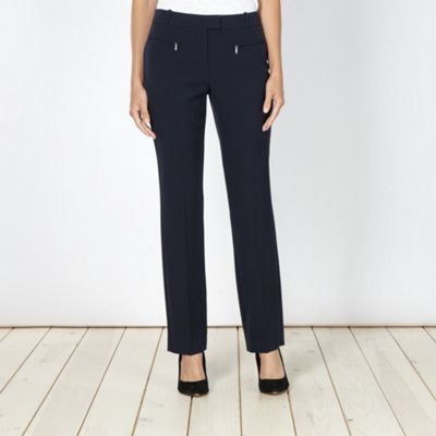 Petite navy slim fit work trousers