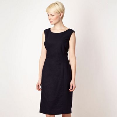 The Collection Navy linen blend work dress- at Debenhams