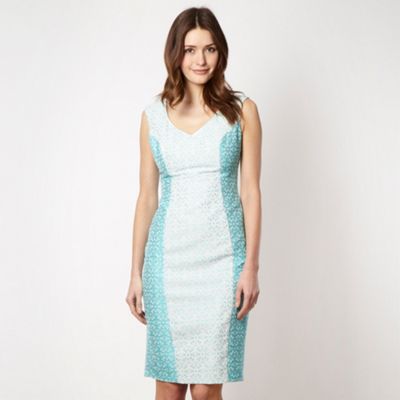 Petite aqua broderie suit dress                                                                                                 